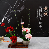 Hotel simulation cold food dishes artistic conception plate ornaments small ornaments restaurant creative embellishment flower plate decorative flowers and plants