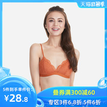 6ixty8ight 68 triangle thin cup lace without steel rimless girl bra cover red underwear br06968-s