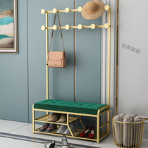 Nordic minimalist Denmark swapped shoes with shoes hangers clothes hanger integrated corner entrance door to floor light lavish cloakroom changing shoes stool