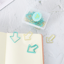 OUTO metal color mixed paper clip small fresh love arrow pin Shaped pin memo clip