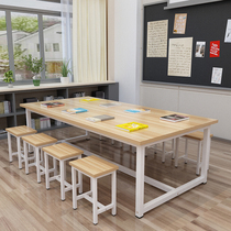 Elementary School Students Kindergarten Class Table And Chairs Students Training Table Handmade Painting Fine Art Table Writing Learning Table Meeting Table