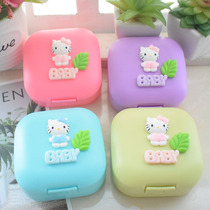 Japanese creative cute personality mini square facial soap box travel portable small with lid drain handmade soap box