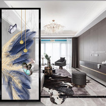 Art glass screen partition Modern simple living room entrance Bedroom office Changhong simple wall decoration
