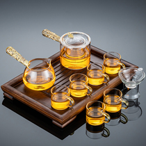 Glass tea set set home living room simple modern kung fu tea cup side handle teapot tea tray whole set of tea small set