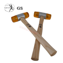 German imported hunter brand hunter rubber hammer yellow nylon rubber hammer wooden handle rubber shock-proof mounting hammer 22mm