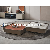 (New Product) LLYARSS Lias Tea Table Italian Minimal Light Luxury Living Room Household Saddle Leather Rock Plate ML