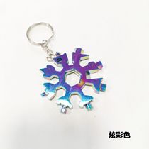 Multifunctional snowflake wrench hexagonal octagonal edc socket wrench all steel 19 in one portable universal tool card