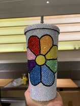 Handmade diy stick diamond fashion Diamond suction cup 304 stainless steel thermos cup large capacity diamond gift Cup