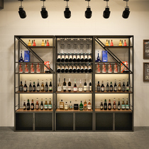 Industrial style wine wine cabinet creative display shelf Landing Restaurant Bar Bar wrought iron wine rack combination