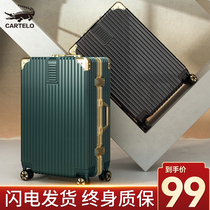 Suitcase aluminum frame with sturdy and durable 24 pull bar box male and female student universal wheel 20 inch password suitcase leather case