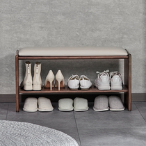 Solid wood changing shoes stool Home doorway light lavish shoes Stool Shoe Rack Integrated Nordic Entrance door stool Sitting Shoe Cabinet