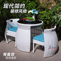 Balcony Small Table And Chairs Outdoor Open-air Rattan Chairs Three Sets One Table Two Chairs Casual Outdoor Patio Tea Table And Chairs Combination