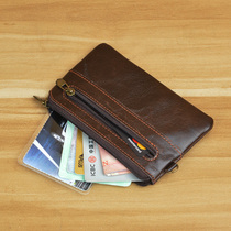 2019 new head layer cow leather card bag small zero money bag for men and women retro handmade oil wax genuine leather ultra-thin drivers license bag