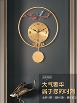 New Chinese high-end living room Jian Mei-hung Zhong China Wind Home Creative pure copper Atmospheric art pendulum clock wall-mounted clocks