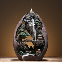 High Mountain Flowing Water household incense burner Zen sandalwood stove incense back flow indoor agarwood incense insert incense road large aromatherapy ornaments