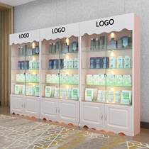 Cosmetics display cabinet glass door Hair products spot high-end Nordic display custom hair salon with glass door