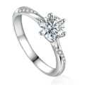 Mozanstone ring, eight hearts, eight arrows, psychic ring, female one-carat six-claw wedding ring, diamond ring
