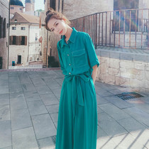 冰丝连体裤女夏2020新款韩版宽松薄款阔腿高腰垂感显瘦连体套装潮