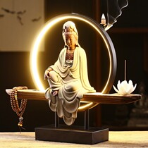 New Chinese Avalokitesvara Bodhisattva ornaments ceramic Zen Buddha statue back incense burner home porch decorations
