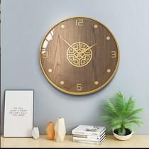 New Chinese wall clock living room home fashion modern light luxury watch personality atmospheric clock European solid wood quartz clock