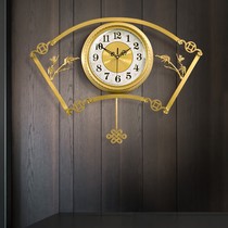 New Chinese home pure copper bell table Living room China Wind clock modern light extravagant atmosphere personality quartz muted hanging clock