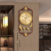 New Chinese Wall Clock Living Room Home Fashion Chinese Style Solid Wood Watch Modern Simple Atmosphere Personality Mute Clock