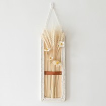 Dried flower bouquet decoration wall hanging woven air-dried real flower eucalyptus daisy bedroom light luxury wall pendant