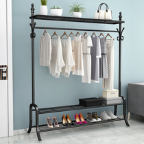 Coat rack Simple and Easy Hanger Floor Bedroom Hanging Clothes Shelf Multi-function Hanger Floor Single Pole