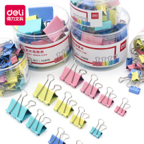 Deli long tail clip wholesale large medium size small black color phoenix tail clip 15 25 mixed dovetail clip increase 50mm finishing test paper ticket clip fishtail clip ins tools office supplies