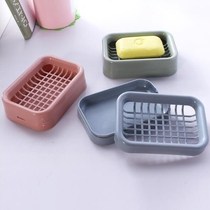 Drain soap box home Nordic creative large soap holder with lid plastic double soap box toilet wall Wall