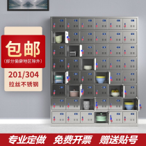 304 stainless steel staff canteen cupboard multi-door multi-grid shoe cabinet breathable school restaurant dinner plate storage cabinet with lock