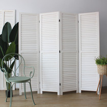 Dai Wei retro solid wood Louver screen old decoration folding partition European fashion living room clothing store folding screen