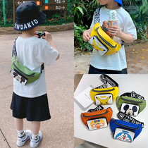 Childrens bag boy cartoon PU leather satchel boy coin wallet shoulder bag kids chest bag handsome tide cool