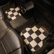 Car silk ring foot pad carpet easy to clean single piece fixed universal anti-dirt protection pad car black and white frame foot pad