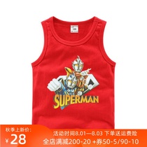 Ultraman childrens clothing Childrens short-sleeved vest Pure cotton casual base shirt Sweat-absorbing candy Childrens sleeveless undershirt