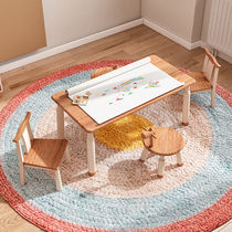 Solid wood children's learning table modern simple desk writing table children's table and chair drawing table game table toy table