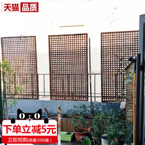 Anticorrosive wood carbonized wood grid flower rack Partition fence fence Garden fence Wood grille courtyard decoration climbing pergola