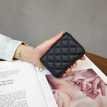 Cortical small magnesite burglar-proof swipe bag female type European and American fashion zipped multi-position anti-degaussing ultra-thin large capacity
