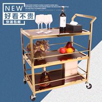 Iron dining car commercial restaurant mobile trolley multifunctional hotel cake snack delivery car Wine tea cart