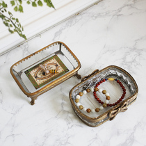 Nordic style imported foreign glass with Brass retro creative knot soap soap box rack jewelry bathroom storage