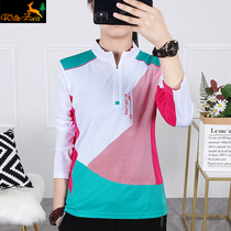 Outdoor quick-drying T-shirt womens long sleeves spring and autumn thin stretch breathable running mountaineering fast clothes womens long sleeves