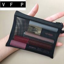 New cosmetic bag small lipstick air cushion bag portable portable mini makeup bag mesh simple girl heart