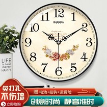 Neferi Restaurant Wall Clock Living Room Home Fashion Personality Creative Simple Mute Clock Bedroom Classroom Electronic Stone
