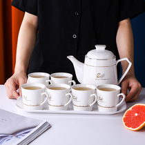 Tea set Ceramic Teapot Teacup Nordic tea maker Household high temperature resistant kettle Living room simple water