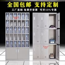 Stainless steel cup cabinet cup holder Office factory workshop employee sideboard multi-grid storage school meal plate placement