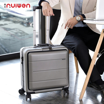 Ruiwen business 18 inch trolley case universal wheel front warehouse opening suitcase men aluminum frame luggage female boarding case