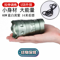 Blue white yellow purple light 30W single light source fishing light 60W dual light source Night Fishing light USB power supply long endurance