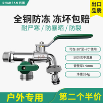 One in two out 4 points 6 points Outdoor all copper antifreeze faucet Outdoor garden washing machine mop pool double faucet