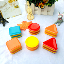 Sand Box Shape Rocking Newborn Musical Toys Three-color Geometric Sand Hammer Kindergarten Early Teaching Aids Orf Instruments