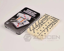 5010 black iron box red iron box melamine domino set 28 double 6 Ivory Dominoes